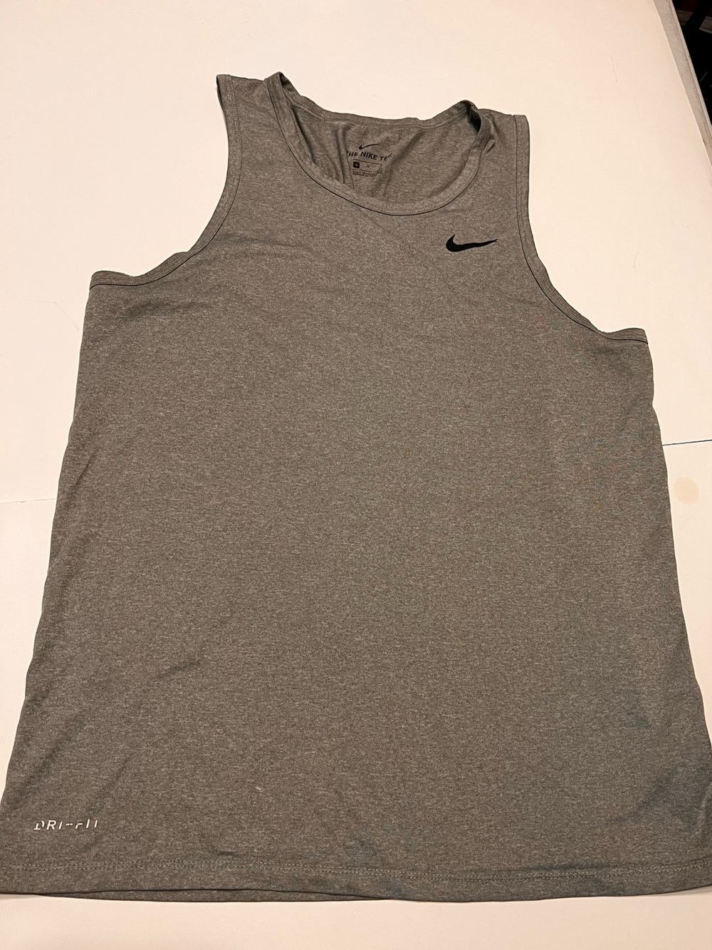 Nike Gray Men's Athletic Tank Top with Black Swoosh